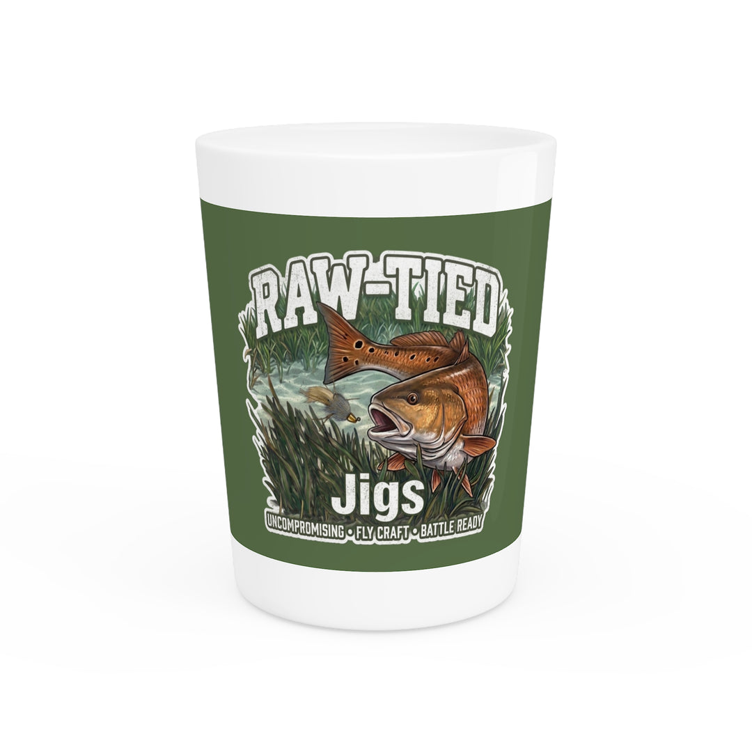 Raw-Tied Jigs Fishing Shot Glass - Nervous Water Company