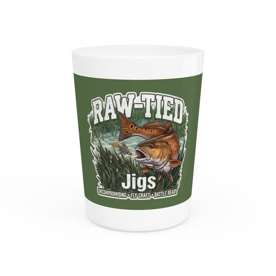 Raw-Tied Jigs Fishing Shot Glass - Nervous Water Company