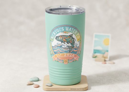 Floral Trout Travel Cup